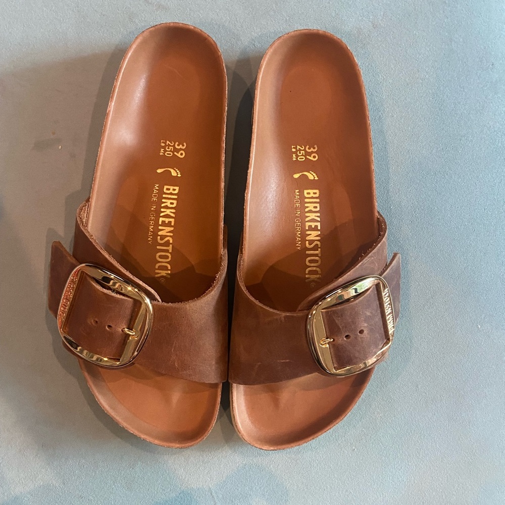 Birkenstock Cognac Big Buckle Madrid 39
